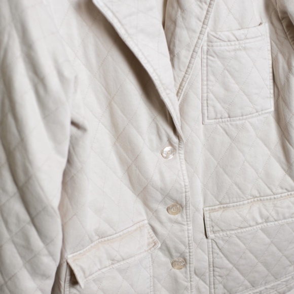 NWT Young Fabulous & Broke Walker Oversized Quilted Shacket in Cream - Picture 6 of 8